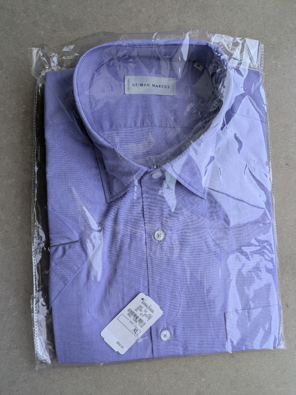 Neiman Marcus Men's Lilac Dress Short Sleeve Shirt XL